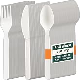 HAAGO - 360 Piece Flatware Set - Reusable, Dishwasher Safe Sturdy Cutlery for Parties, Weddings, Events, for Hot and Cold Foo