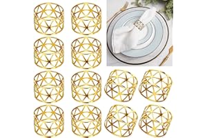 RUIKDLY Portatovagliolo Oro Anelli per Tovaglioli Portatovaglioli in Metallo Cavo Fibbia per Tovagliolo Adatto per la Cena di Nozze Festa di Compleanno Festa di Capodanno