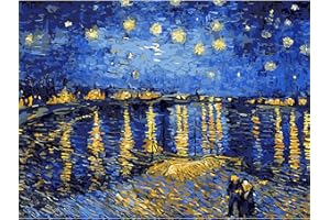 YSCOLOR Diamond Painting Diamant Broderie De Noël Anniversaire Cadeau Unique Van Gogh Ciel Étoilé du Rhône Rivière Diamant Peinture Point De Croix Cadeau 30X40Cm