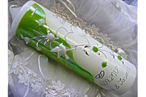 KERZENZAUBER-LUSINE Hochzeitskerze 250/70 mm inkl. Zubehör für selbstbeschriften VH-03