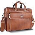 HAMMONDS FLYCATCHER Original Bombay Brown Leather 15.6 inch Expandable Laptop Messenger Bag LB150