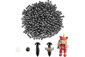 ‎MUCUNNIA MUCUNNIA 200 Stück 6 mm Sicherheitsaugen für Häkeltiere mit Unterlegscheiben Amigurumi Augen für Häkeltiere Kunststoff Schwarz Sicherheitsaugen zum Häkeln Basteln Sicherheitsaugen für DIY Häkeln