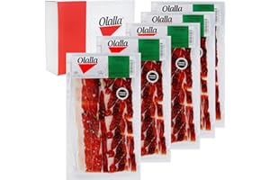 OLALLA 0.5 kg Estuche Paleta de Jamon Iberico de Cebo de Campo 50% Raza Iberica - 5 Sobres Loncheados de 100 gr Cortado a Mano y Envasado al Vacio - Embutidos y Regalos Ibericos Gourmet