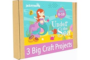jackinthebox Under The Sea Themed Craft Kit | Includes Beautiful Felt Mermaid Sewing | 3 Different Crafts-in-1 | Best Gift for Girls Ages 6 to 10 Years (3-in-1)
