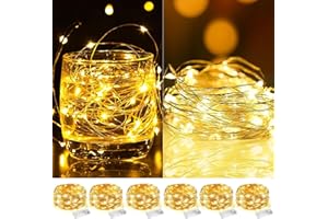 Vautvis 6 Sztuk Lampek Choinkowych Na Baterie 3m, Mini Lampki Led Z Baterią, Lampki Choinkowe Na Baterie, Dekoracja świąteczna Do Wnętrz, Na Zewnątrz