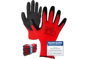 Trevendo Arbeitshandschuhe - WS-Pro Grip RSL - EN 388 - Montagehandschuhe mit Latexbeschichtung, atmungsaktiv & griffig - ideal für Bau, Garten, Logistik - Mehrfachpack - Größe 9, 12 Paar
