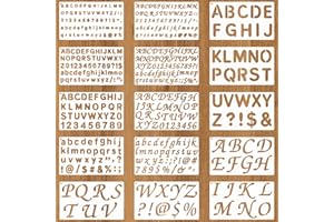 QUBITLY 15 PCS Letter Stencils for Painting, Reusable Number and Alphabet Stencils, Letter Stencil Set for DIY Craft, Painting, Journal, Album, Scrapbook