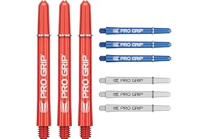 Target Darts Pro Grip Shafts - Set of 9 | 3 Colours, Multicolour | 3 Size Options (Courte, Intermédiaire, Moyenne) | Dart Stems, Accessoires de fléchettes professionnels, tige 2BA Multipack with Rings