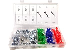 ALKAN Boîte de 130 graisseurs hydrauliques avec bouchons de protection taille M6 M8 M10 0° 90°