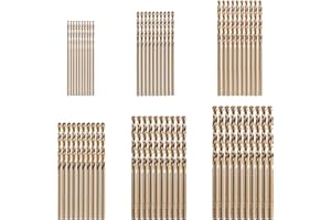 HPMAISON 60 Stück 1mm-3.5mm M35 HSS Cobalt Bohrer Kobalt Jobber Bohrer Set Spiralbohrer zum Bohren auf Edelstahl, Harte Stähle, Metall