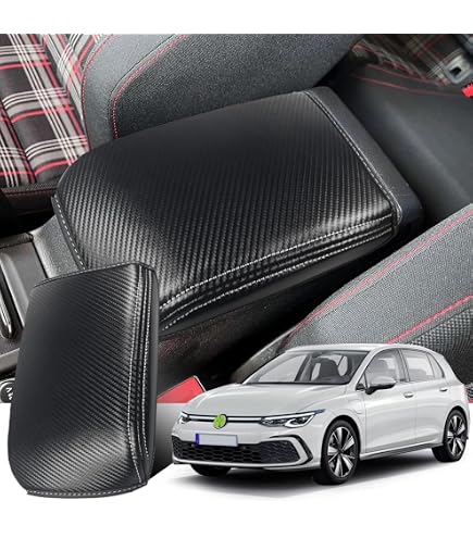 Housse Accoudoir Pour Golf 8 MK8 GTI/GTD/GTE 2020-2022 - Cuir PU Noir