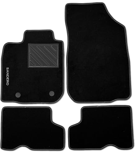 Set Tappetini Auto In Gomma Per Dacia Duster I (2010-17), Logan I (2004-12), Sandero I (2008-12) - Bordo Alto 15 Mm