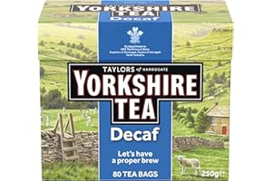 Yorkshire Tea Bez Kofeiny - Odświeżająca i Mocna, Czarna Herbata Bez Kofeiny - Tradycyjna Brytyjska Herbata - Odpowiedzialnie Pozyskiwana - 80 Torebek