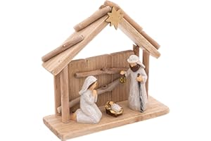WEB2O Weihnachtskrippe aus Holz, 3 Krippen