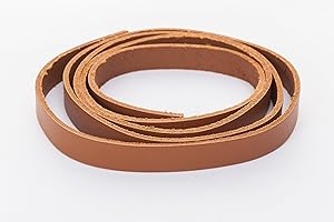 esnado Cordon plat en cuir - Longueur : 1 m - Largeur : 15 mm - Marron clair - Cuir véritable - Tannage végétal - Bijoux, bracelets, bricolage, décoration, bricolage, Moyen Âge