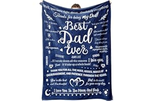 Niyewsor Gifts for Dad Blanket - Best Dad Ever Blanket for Fathers Day, Dad Gifts From Daughter Son, Dad Birthday Gifts, Presents for Dad Blanket on Father's Day Christmas, Fluffy Blanket 157 * 132CM