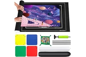 VFANDV Tapete Puzzle, Fieltro Tapete Puzzle para 1000 1500 2000 3000 Piezas Puzzle Mat Roll Jigsaw Puzzle Pad, Estera de Rompecabezas Portátil con 4 Puzzles Clasificadores (Negro)