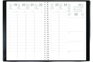 Agenda Semainier Civil OLYMPE S - Reliure spirale - Format : 16x24cm - Couverture Noire - 2024