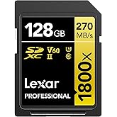 LEXAR PROF 128GB 1800X SDXC UHS-II 270MB/s read 180MB/s write C10 V60 U3