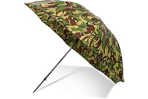 DNA LEISURE Carp Fishing Brolly 45" Umbrella Shelter System DPM Camo Taped Seams with Tilt Function DNA