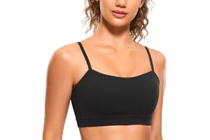 CRZ YOGA Butterluxe Sport-BH med tunna remmar | Lätt stöd, Avtagbara kuddar, Yoga, Extremt mjuk, Fyrkantig halsringning, Just