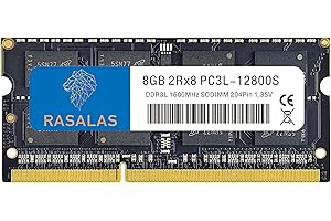 Rasalas DDR3L 8GB DDR3 1600MHz PC3L-12800 1x8GB DDR3 Non ECC Unbuffered 1,35V CL11 2Rx8 Dual Rank SODIMM Laptop Memory RAM