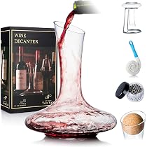 Decanter Per Vino BTaT - Cristallo Soffiato A Mano, 1500 Ml, Con Spazzola