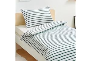 Amazon Basic Wendbarer Mikrofaser-Bettbezug für Kinder, 100 x 135 cm, mit 1 Kissenbezug (40 x 60 cm), Set für Babybett, grün