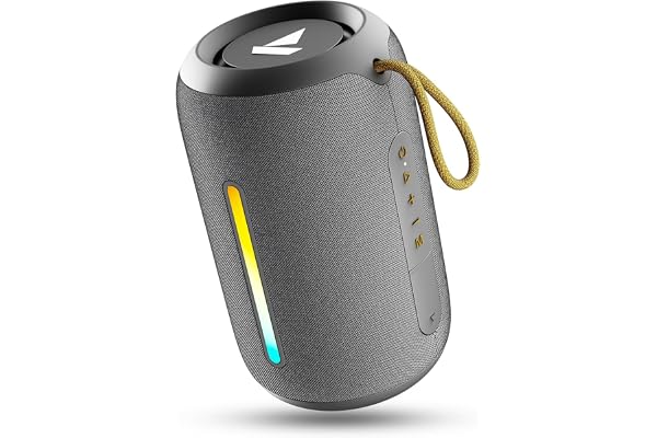 Boat Stone 352 Pro/Stone 358 Pro w/ 14W Signature Sound, Up to 12 Hours Playback, RGB LEDs, TWS Feature, Built-in Mic, BTv5.3, Free Music Streaming on JioSaavn Bluetooth Speaker (Groovy Grey)