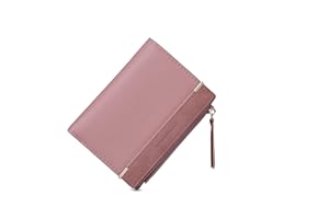 CHAOFANXI Mały portfel damski, ze skóry, mały portfel dla kobiet, mały portfel damski, w krótkim formacie, mały portfel z wieloma przegródkami, Rosa, 13*2*10, Nowoczesny