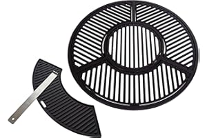 JX Cast Iron Cooking Grate 57 cm - Compatible with Weber Master-Touch, One-Touch, Performer - BBQ Grill Grid for Perfect Grill Strips, Even Heat Distribution & Maximum Heat Retention