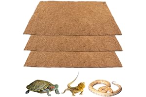FENGAIM Reptile Carpet Coconut Fiber, 3 Rolls 50 * 30cm/19.7" x 11.8" Natural Reptile Carpet Terrarium Liner Bedding Reptile Substrate Mat Supplies for Bearded Dragon Leopard Gecko Iguana Lizard Snake Turtle