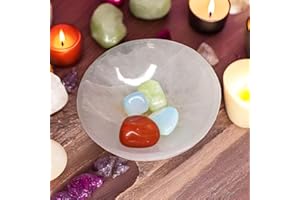 Pro Home Selenite Bowl Crystal Charging White Bowl Alter Cleansing Meditation Spiritual Energy Healing Round Dish Crystal Holder Tray or Gift (8cm)