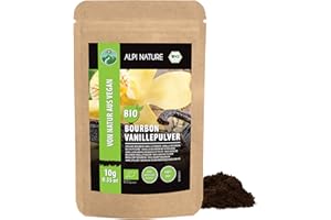 Alpi Nature Vaniglia Bourbon BIO in Polvere 10g, Bacche di Vaniglia Bourbon del Madagascar Macinate di Grado A