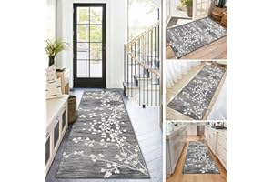 ‎BAYUE BAYUE Läufer Teppich Lang Flur rutschfest Waschbar 40X150CM,Modern Küchen Teppich Polyester Dauerhaft, Schlafzimmer Muster Carpet, für Wohnzimmer Büro Esszimmer, Anpassbar Teppichläufer Meterware