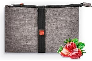 Iris Barcelona - Bolsa Merienda Portalimentos Snack Bag, Gris Jaspeada | Bolsa Porta Alimentos | Porta Bocadillos, Envoltorios Reutilizables y Ecológicos sin BPA