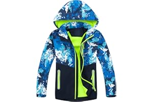 Adorel Chłopięca Ciepła Kurtka Przeciwwiatrowa Moro Kamuflaż