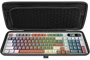 Linkidea Funda rígida de viaje para teclado compacto del 90% al 96%, computadora de 100 teclas inalámbricas/con cable, bolsa de almacenamiento protectora, compatible con RK Royal KLUDGE S98, AULA F99