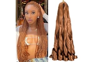 8 Packs French Curly Braiding Hair 22 Inch Pre Stretched Braiding Hair Loose Wave Spiral Curl Braids Crochet Hair with Curly Ends for Black Women by Originea (30#)