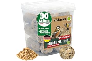 Eggersmann volaris Lot de 30 boules de graisse sans filet [Premium] 2,9 kg – Nourriture pour oiseaux sauvages toute l'année – Nourriture pour oiseaux sauvages savoureuse et riche en énergie