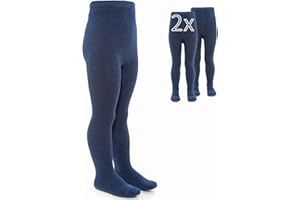 LALOONA BABY BEDDING LaLoona Lot de 2 Paires de Collant Bebe Fille et Garçon - Collants Extensibles avec Large Elastique Plat, Chaud, Haute Teneur en Coton, Lavable en Machine