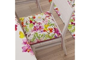 PETTI Artigiani Italiani - Lot de 6 Galettes de Chaise 40x40cm, Coussins de Chaises, Dessus de Chaise, Coussin de Chaise Intérieur et Extérieur avec Attaches, 100% Made in Italy