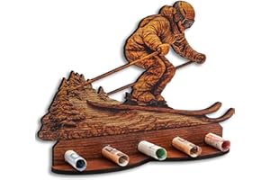 ‎DRO DESIGN DRO Design Money Gifts, Gift Wrapping Wood Look Skiing Motif - Cash Gift, Money Present, Creative Money Gift, Birthday, Wedding, Christmas