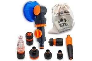MaJoCompTec® WATERTWIN adapter do napełniania zbiornika na wodę, akcesoria do przyłącza wody do przyczepy kempingowej, adapter do napełniania kompatybilny z Gardena (FLEX + zestaw CONNECT, adapter do