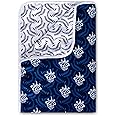 Divine Casa Microfiber 120 GSM Reversible Lightweight Printed Single Bed AC Dohar Blanket (Abstract, Navy Blue and White, Size,140 x 210 cm or 55 x 83 inch)| TC - 120