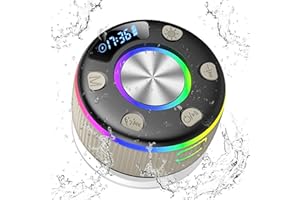 XUEVCN Cassa Doccia Bluetooth 5.3, Altoparlante Bluetooth Doccia con Luce RGB, Shower Speaker Bluetooth, IP7 Impermeabile Cassa Portatile