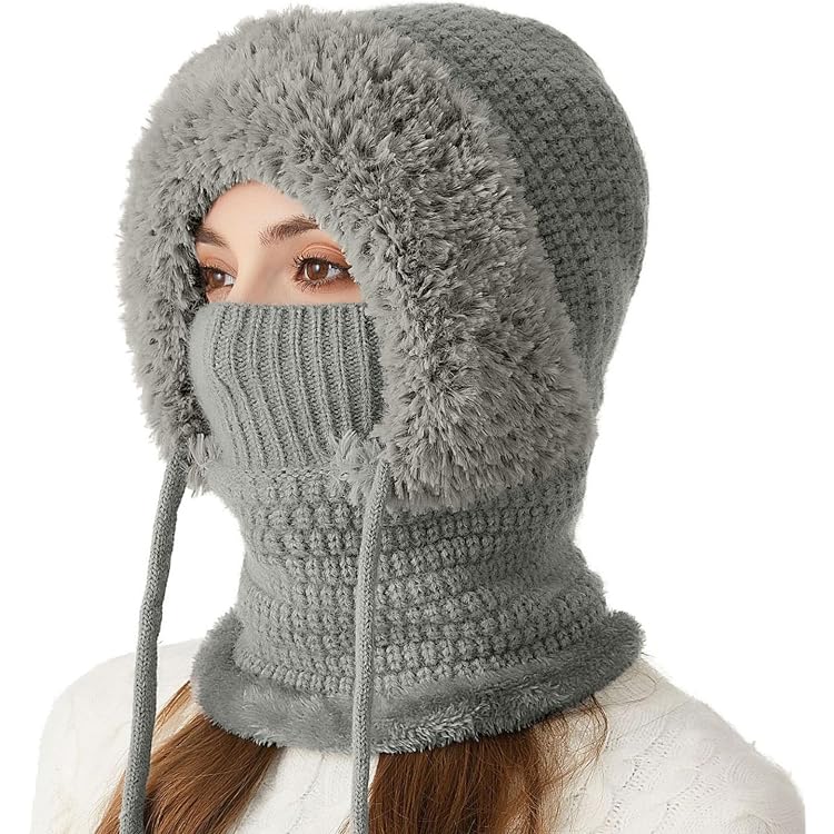 Schalmütze Damen 3-in-1 Balaclava Sturmhaube Mit Fleece – Winddicht & Warm