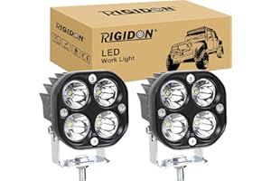 RIGIDON 2 Pcs Faro da Lavoro LED, 12V 24V 3 Pollici 40W Cubo Spot Luci di Lavoro, Spotlights Porta Faretti Per Auto Trattore Fuoristrada Camion SUV ATV 4x4, 6000K Bianca Riflettore