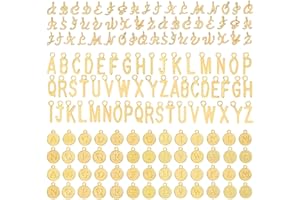 ZEYIYER 156 Pcs Letter Charms Gold A-Z Alphabet Charms with 200Pcs Open Jump Rings, Zinc Alloy Capital Letter Pendants for DIY Bracelets Necklace Earring Jewelry Making