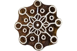 Knitwit Indian Wooden Textile Stamps Wood Printing Block Stamp Decorative Floral Block